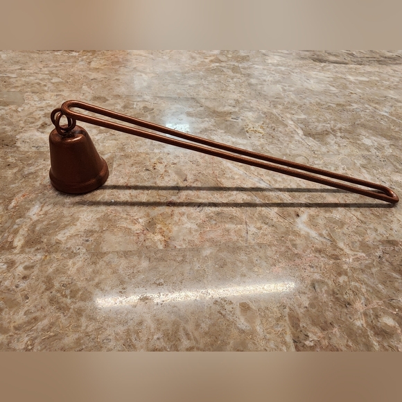 Rustic, aged, distressed bronze colored, metal candle snuffer or home decor item - Picture 2 of 2